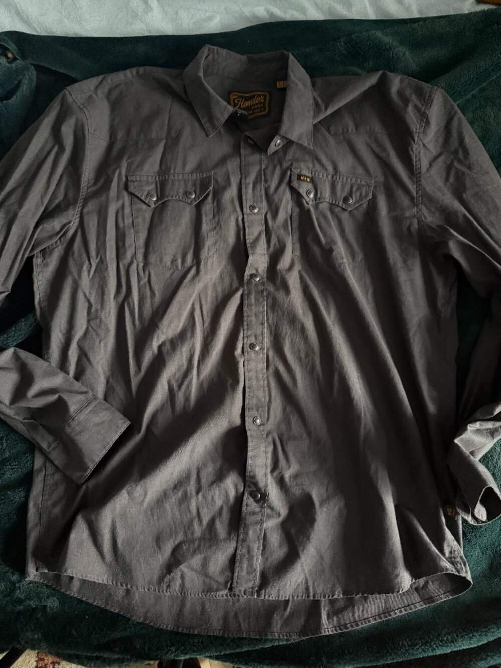 Howler Brothers Stretch Western Crosscut Deluxe Snapshirt - Black - Size XL